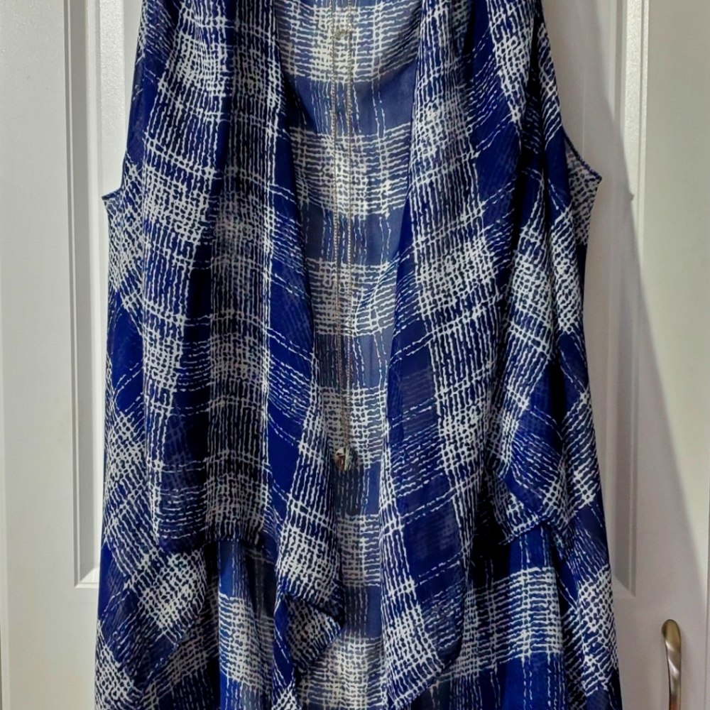 Womens Roffe Sleeveless Open Front Tunic One Size Fits All
